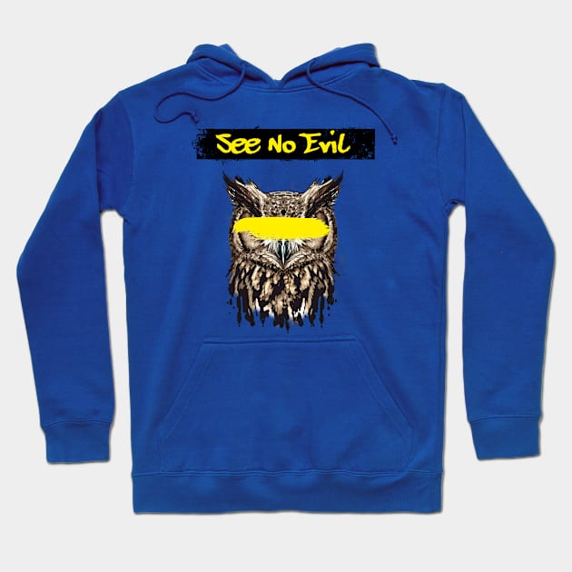 See No Evil owl Hoodie by The Sherwood Forester